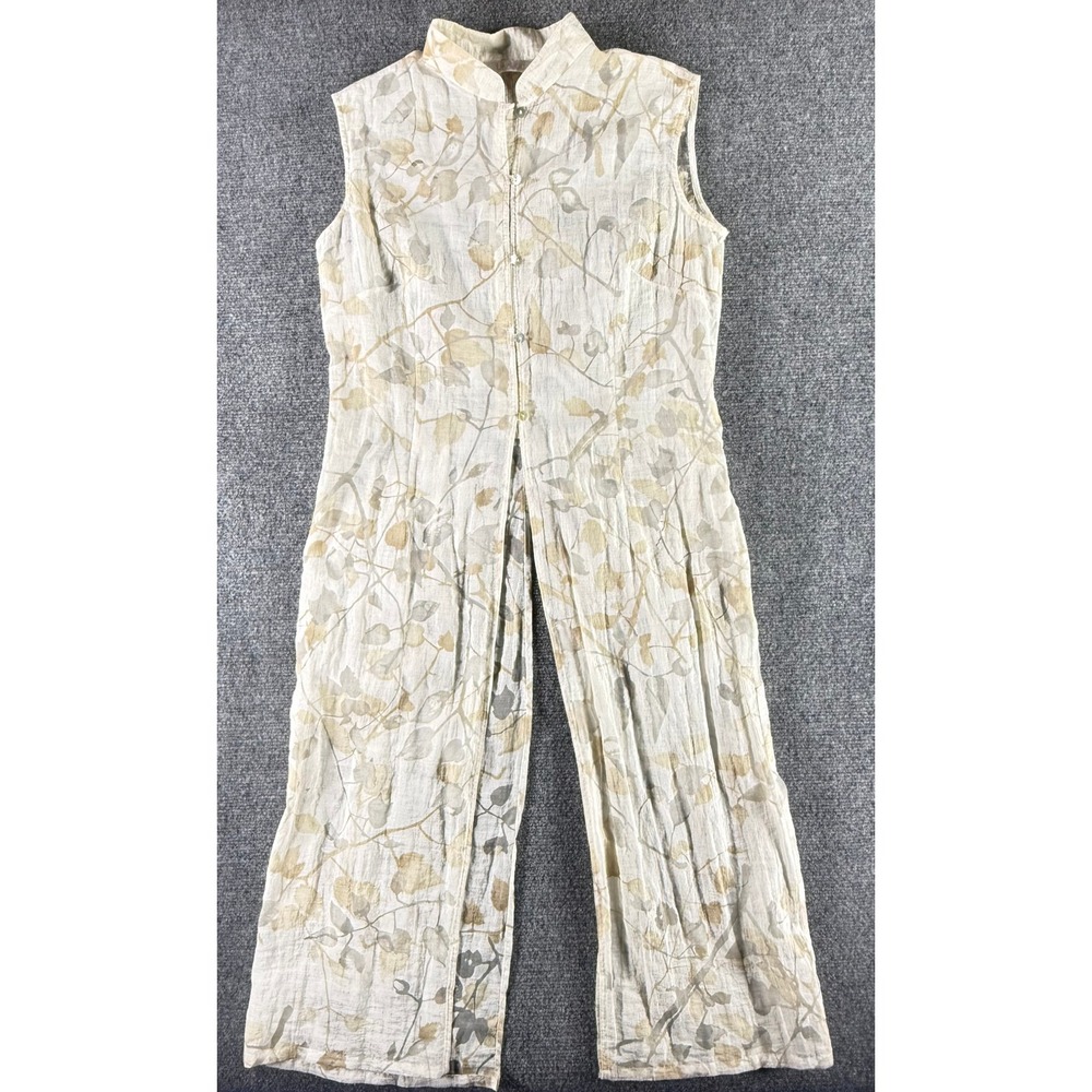 Lakeland Women Beige Botanical Print Sleeveless Long Tunic Top 14